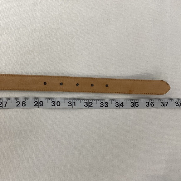 Talbots Tan Genuine Leather Belt Gold Buckle Women's Medium - Picture 6 of 7